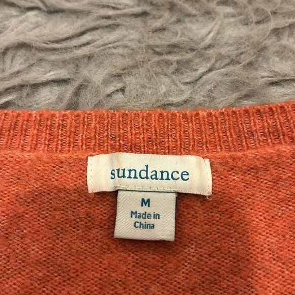 Sundance orange wool blend vneck sweater - Picture 2 of 4